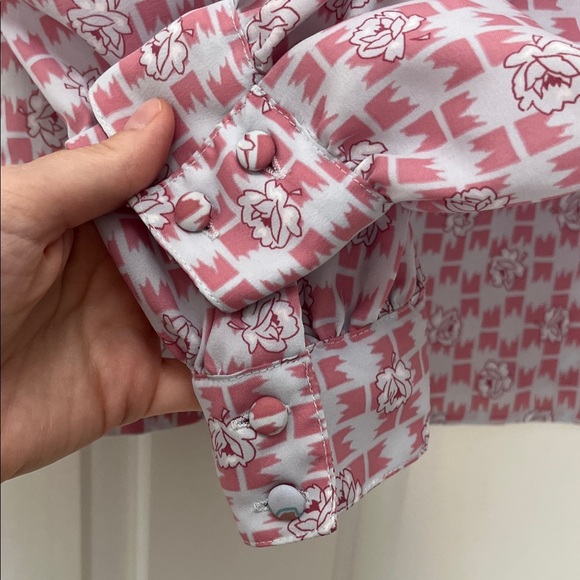 Vintage Pykettes Floral Patterned Long Sleeve Blouse Top - Vintage Size 16 - Picture 15 of 15